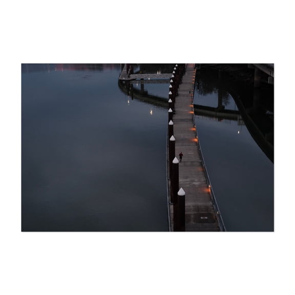 Untitled - Portland Oregon Photography Boardwalk Bridge Water Night Sky Moody Scenic Unframed Wall Art Print 4 x 6 inches