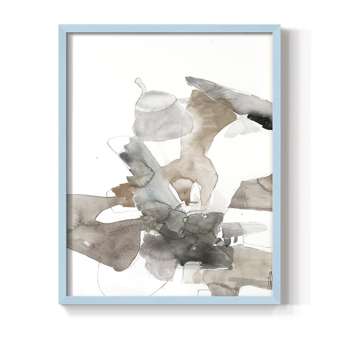 Untitled VIII V31 Framed Print in Blue Solid Wood Framed Print No Nail Hanging