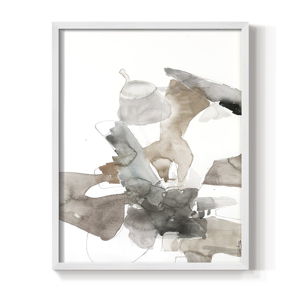 Untitled VIII V31 Framed Print in White Solid Wood Framed Print No Nail Hanging