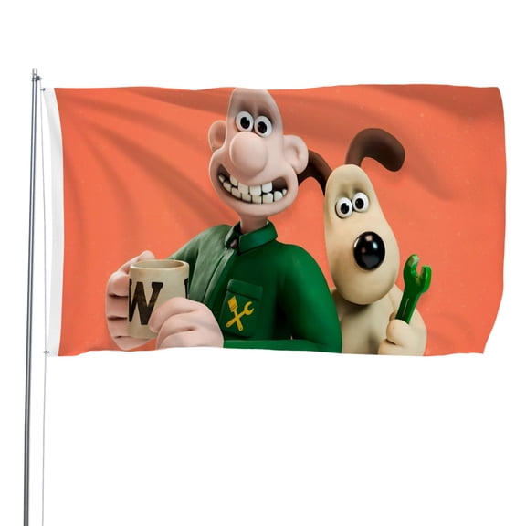 Untitled Wallace and Gromit Movie-themed Printed Flag Perfect gift for fans, friends, and family members, and suitable for indoor and outdoor activities, party decorations.35.4"x59" (90cm150cm)