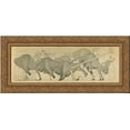 thumbnail image 1 of Untitled, from suite Savage Iowa (Buffalo Stampede) 24x12 Gold Ornate Wood Framed Canvas Art by Grant Wood, 1 of 2