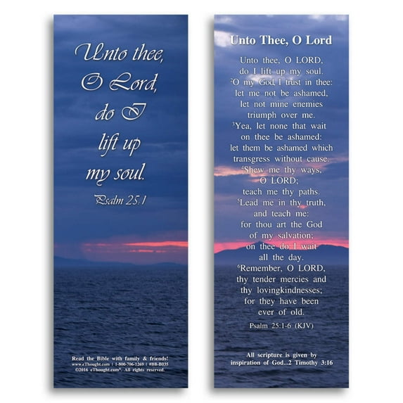 Unto Thee O Lord - Bible Cards - Pack of 25