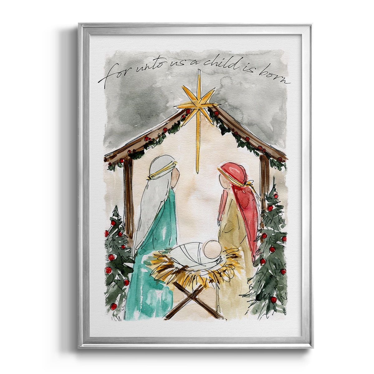 Unto Us A Child is Born Premium Classic Framed Print - Ready to Hang