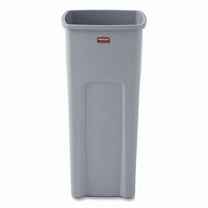 Untouchable Square Waste Receptacle, 23 gal, Plastic, Gray | Bundle of 2