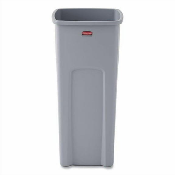 Untouchable Square Waste Receptacle, 23 gal, Plastic, Gray | Bundle of 2