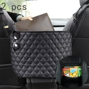 Untyo 2 packs Car Net Pocket Handbag Holder,Leather Seat Back Organizer, Waterproof Car Back Seat Automotive Consoles and Organizers Net Pocket for Front Seat
