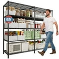 thumbnail image 1 of Untyo 5-Tier 69" Wide Black Metal Garage Storage Shelves   Heavy Duty Wire Shelving Units for Home Kitchen Pantry, 1 of 8