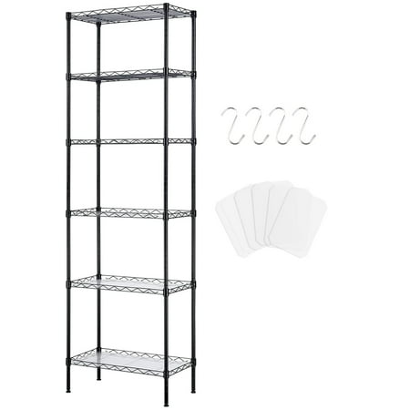 Untyo 6 Tier Shelving Unit Adjustable Storage Shelf Metal Storage Rack Wire Storage Shelves, Standing Shelf Units with PP Liner 16.53" W X 11.81D X 63 "H