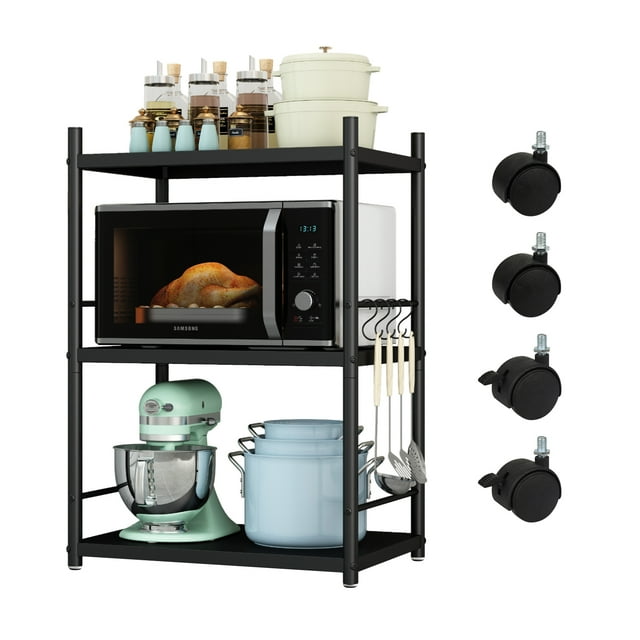 Untyo Kitchen Shelving, 3 Tier Lightweight Storage Metal Shelves with