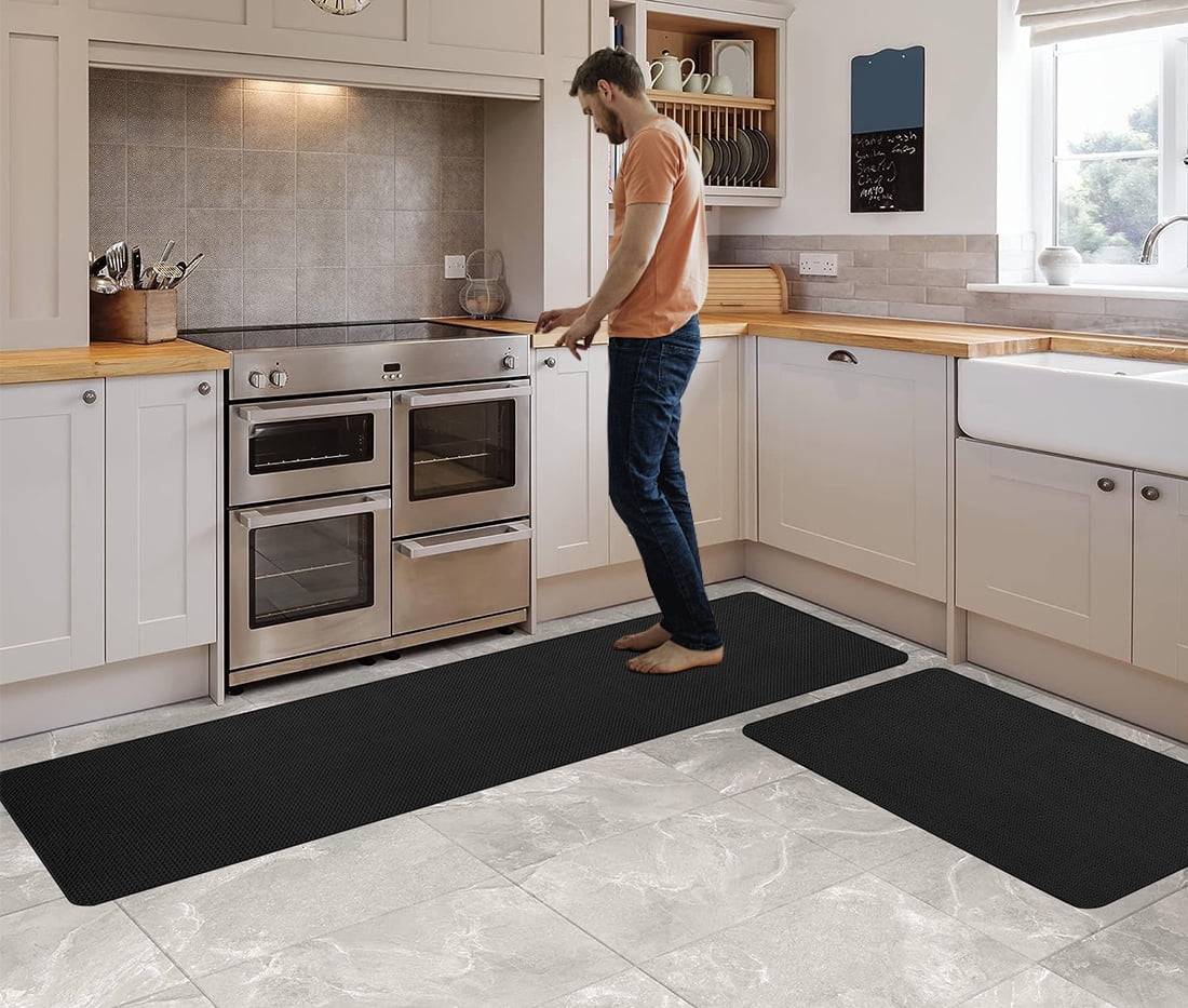 Untyo Lengthen AntiFatigue Kitchen Mat 2 Pieces, Non Skid Kitchen