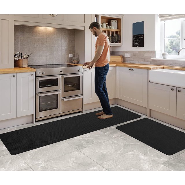Untyo Lengthen AntiFatigue Kitchen Mat 2 Pieces, Non Skid Kitchen