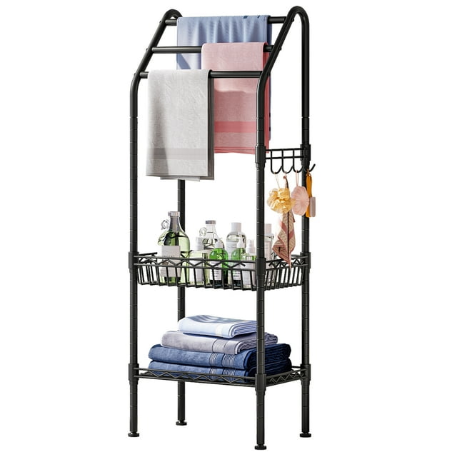 Untyo Metal 3 Tiers FreeStanding Towel Rack, Adjustable Bathroom