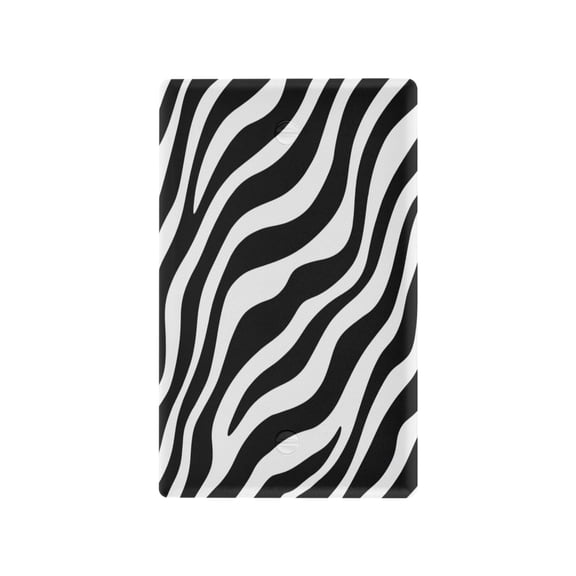 Unused Outlet Cover Switch Plate PC Material Electrical Outlet Covers Wall Plates with Screws Black Zebra Stripes Pattern