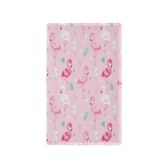 Unused Outlet Cover Switch Plate PC Material Electrical Outlet Covers Wall Plates with Screws Pink Flamingos in Uniform Pose