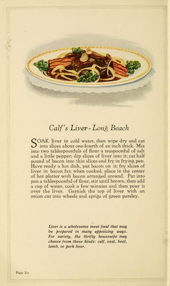 Unusual Meats 1919 Calfs Liver Long Beach Canvas Art - (24 x 36)