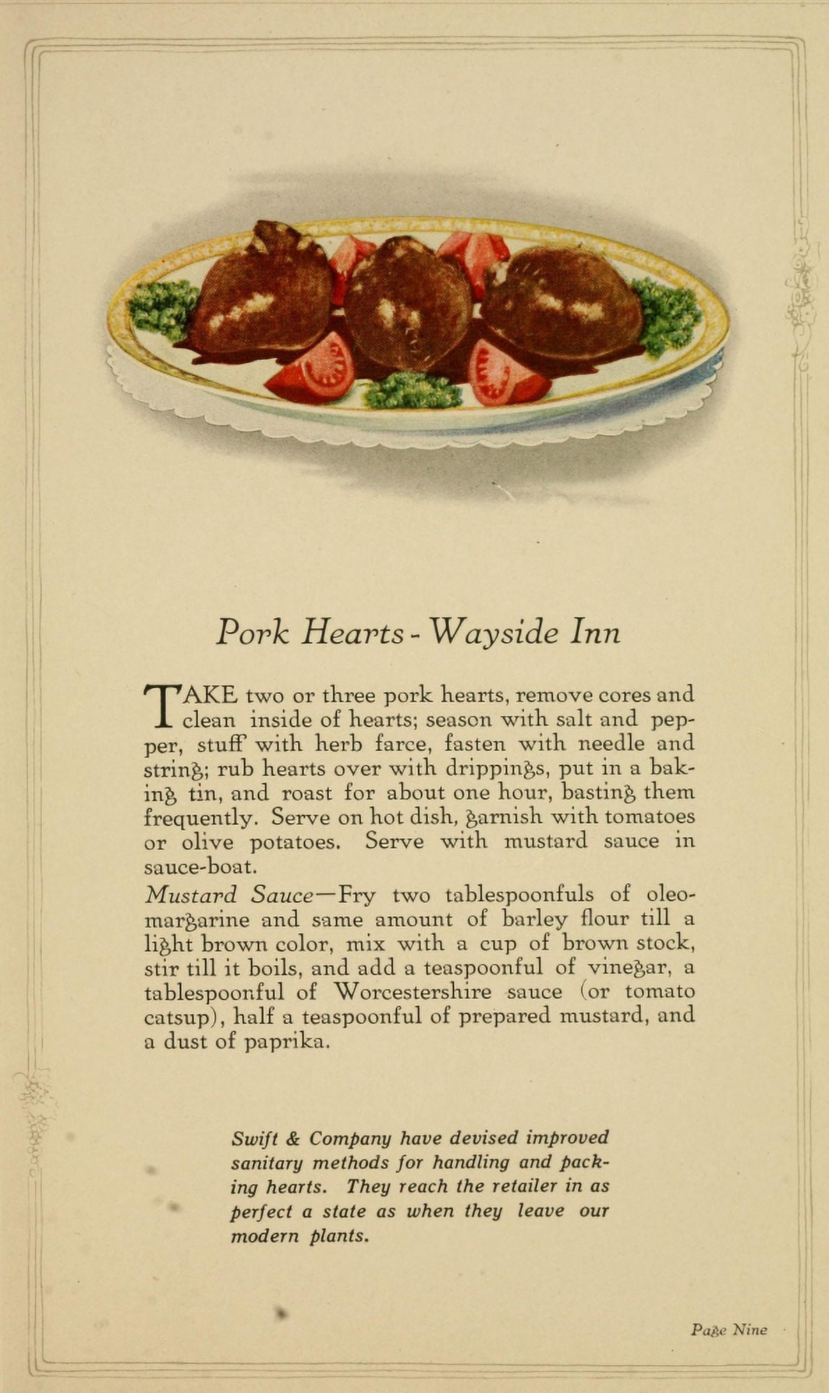 Unusual Meats 1919 Pork Hearts Wayside Inn Canvas Art - (18 x 24)