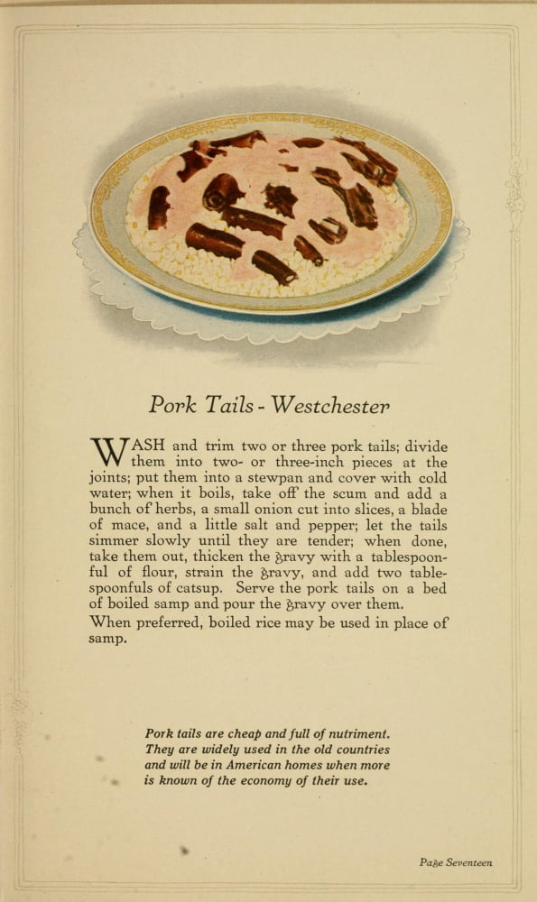 Unusual Meats 1919 Pork Tails Westchester Canvas Art -  (18 x 24)