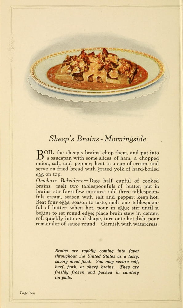 Unusual Meats 1919 Sheeps Brains Morningside Canvas Art - (24 x 36)
