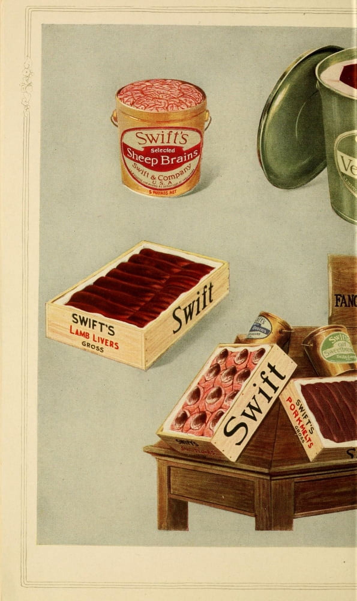 Unusual Meats 1919 Swifts 1 Canvas Art - (18 x 24)