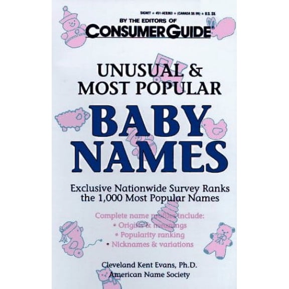 Pre-Owned Unusual and Most Popular Baby Names (Paperback) by Consumer Guide