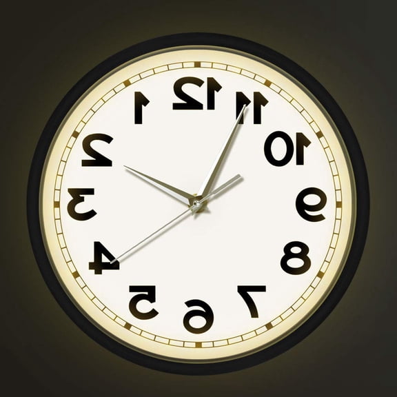 Unusual Numbers Counter Clockwise Backwards Clock Sound Activated Smart LED Lighting Wall Clock