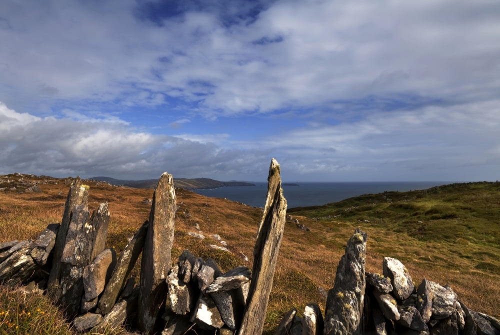 Unusual stone Walls on Sherkin Island County Cork Ireland Canvas Art - George Munday Design Pics (38 x 24)