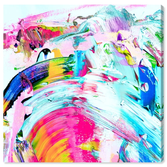 Unusually Bright Canvas Colorful Abstract Wall Art by Art Remedy, Gallery Wrapped, 30" x 30"