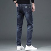 Unvanqu High Quality 2024 Spring New Men's Jeans Korean Fashion Slim Elastic Straight Denim Pants Street Leisure Trousers Male