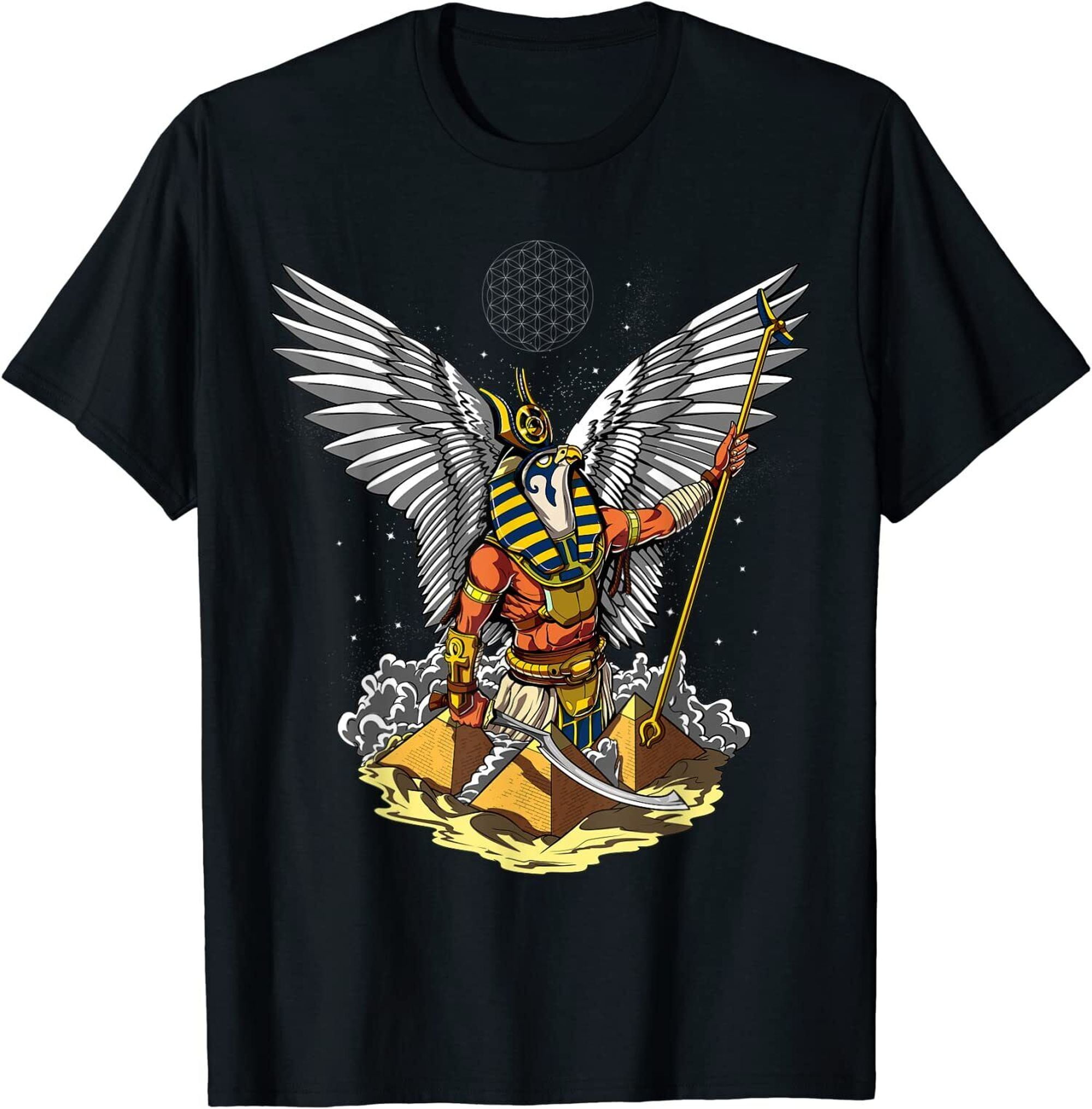 Unveil the Mystique of Horus: Sacred Pyramids Tee - Dive into the