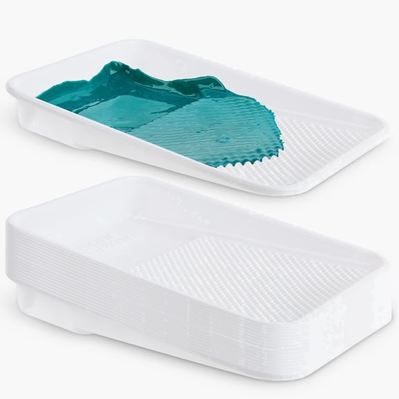 Unvert Paint Tray Liners, 1 Qt Capacity, Fits 9" Metal Trays, Overlapping Edges, Textured Ramp for Smooth Rolling, 20 Pack