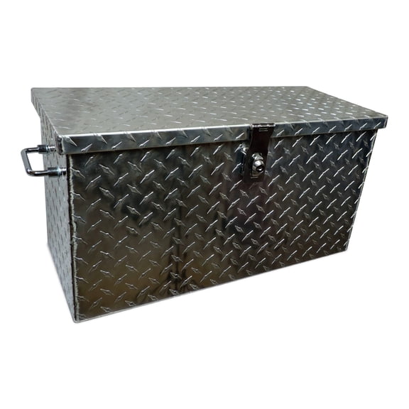 Unviersal UTV Black Aluminum Diamond Plate Tool Box MEDIUM fits most UTV's