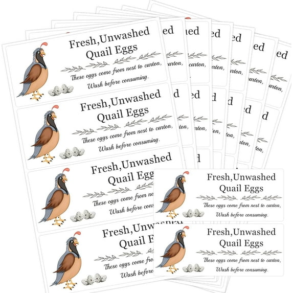Unwashed Quail Egg Carton Stickers 1x2.5inch Farm Fresh Quail Eggs Carton Labels 120pcs