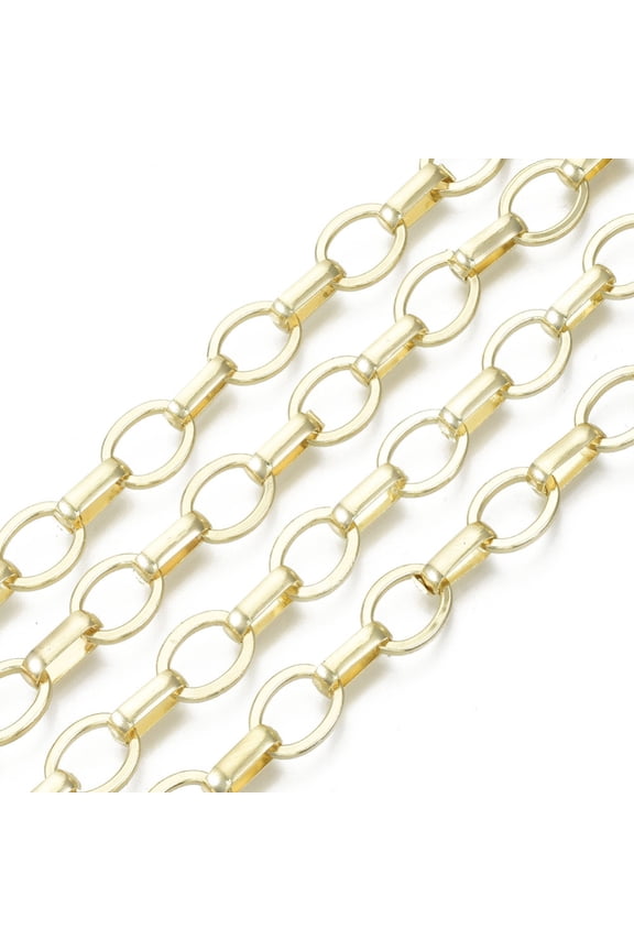 Unwelded Iron box Chains Cable Chains with Spool Real 16K golden Plated 13.4x10.3x1.6mm and 11.6x6.3~6.6x3mm 32.8 Feet(10m)/roll