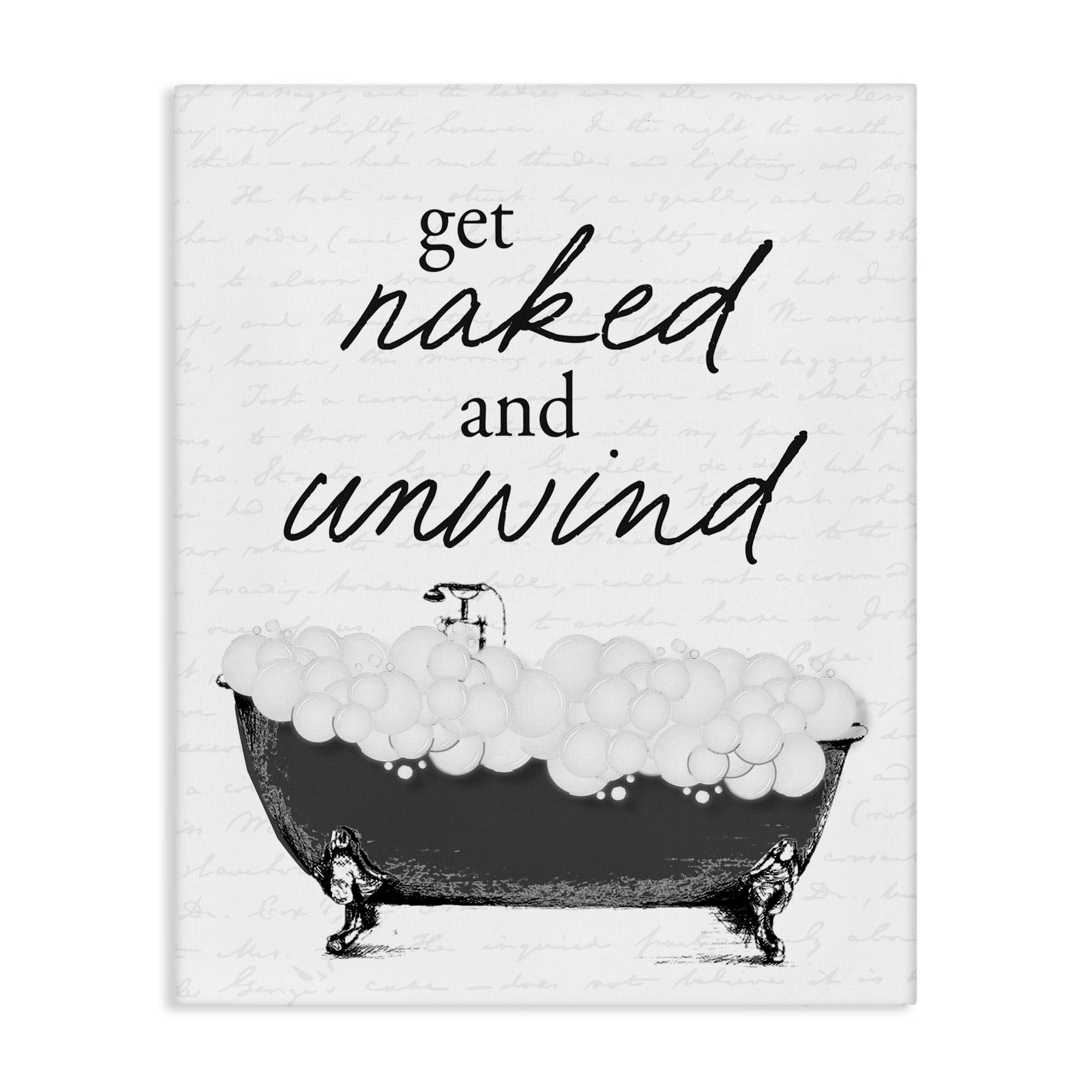 Unwind Bubble Bath Canvas Wall Art, design by Lettered and Lined