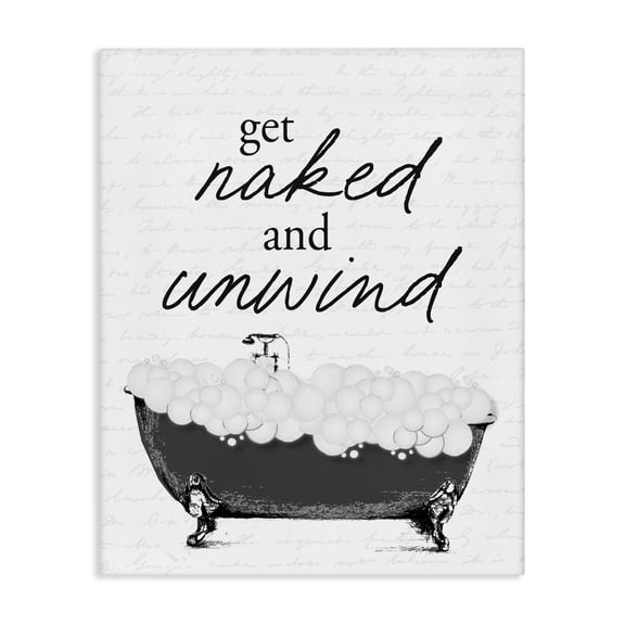 Unwind Bubble Bath Canvas Wall Art, design by Lettered and Lined