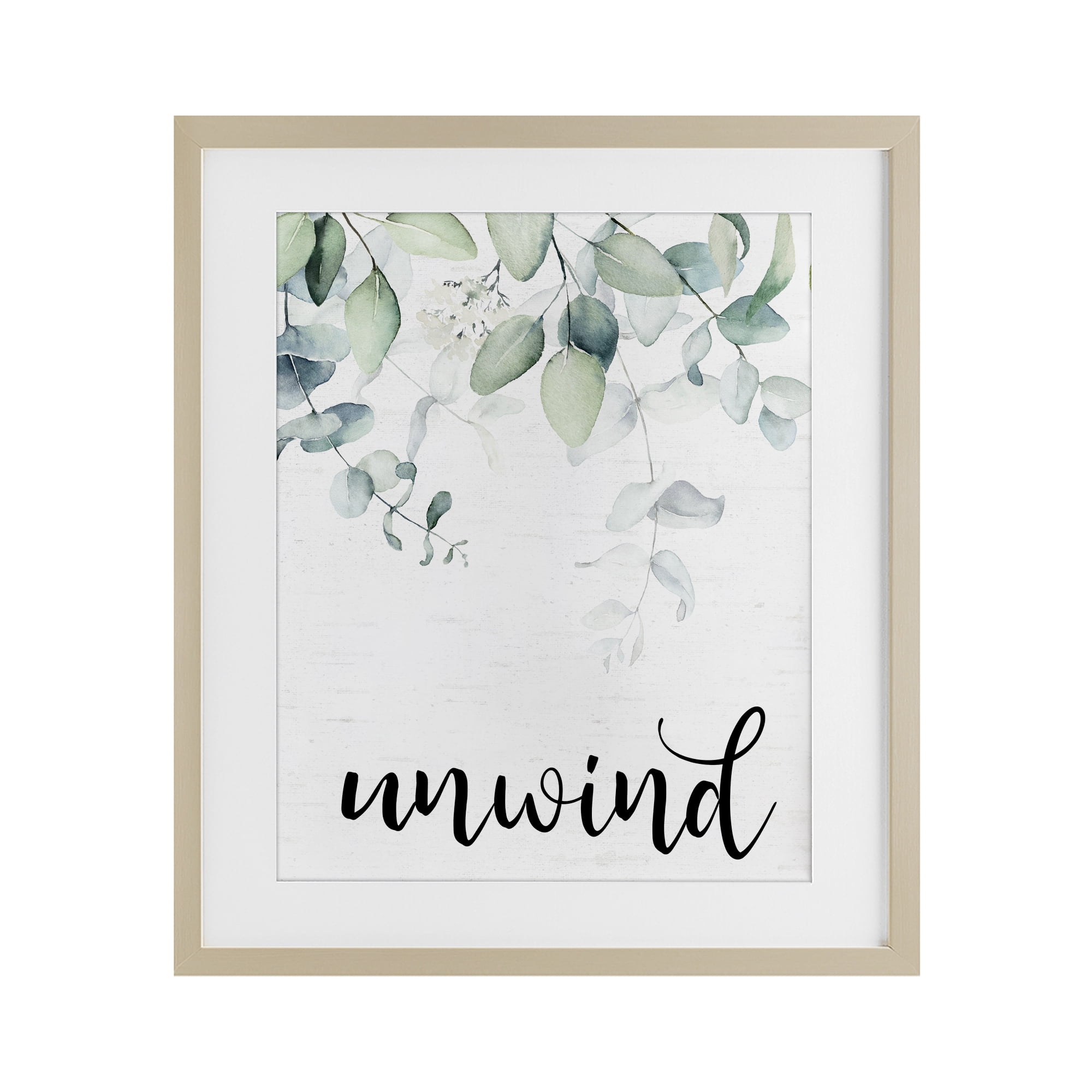 Unwind Leafy Herbs Birch Framed Print Under Glass, design by Lettered and Lined