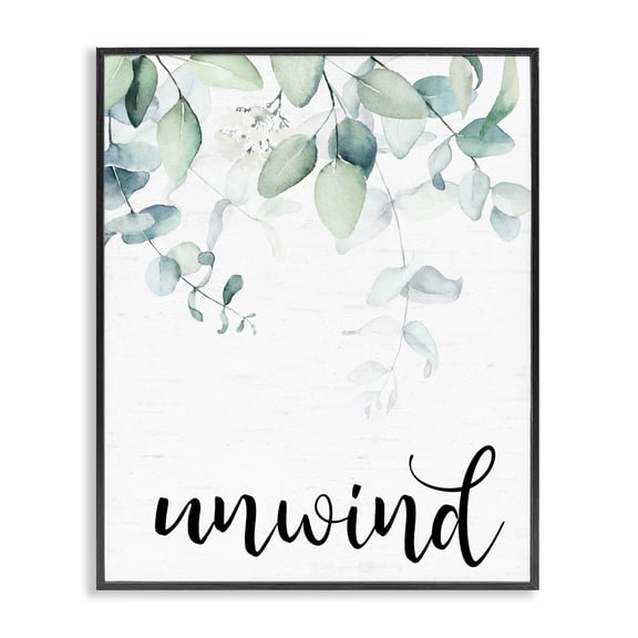 Unwind Leafy Herbs Black Framed Giclee Art, design by Lettered and Lined
