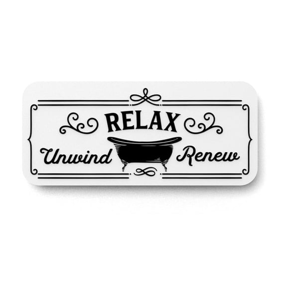 Unwind and Renew Bathroom Sign  Funny Humor Wall Decor for Home and Office