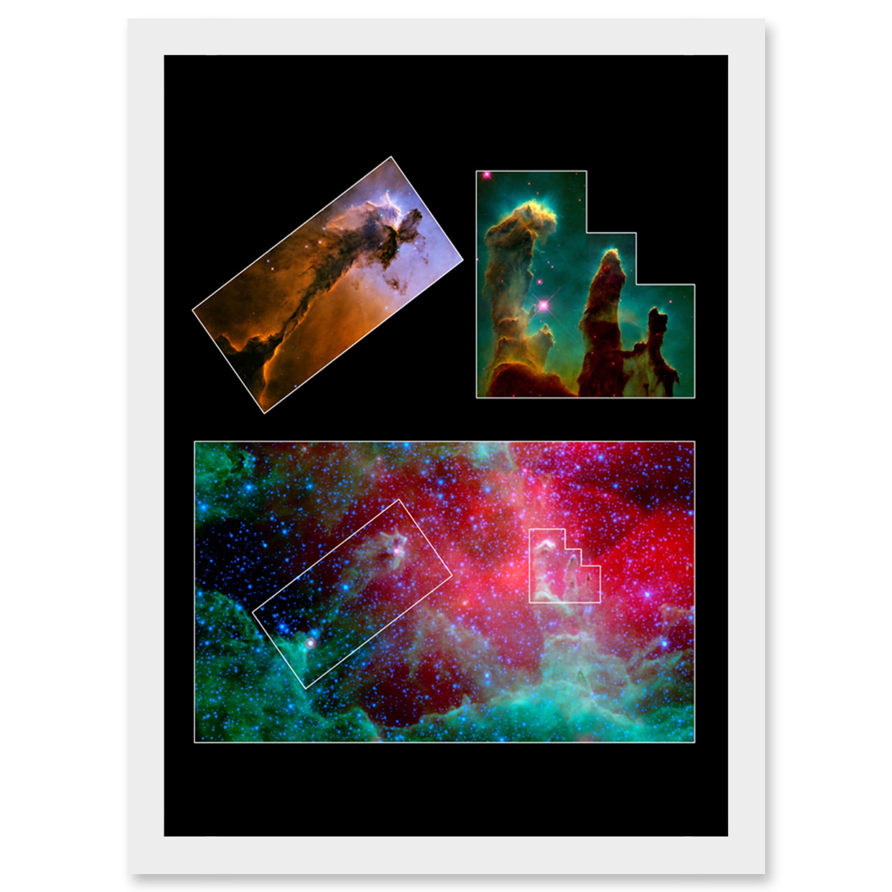 Unwrapping Pillars of Creation Eagle Nebula Infrared vs Visible Light