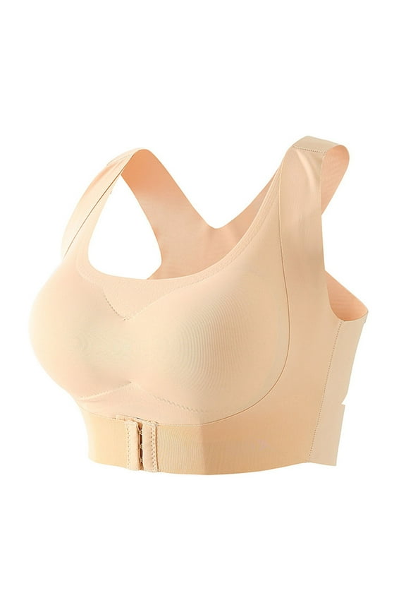 2-in-1 Kyphosis Posture Corrector Bra,Back Shoulder Shaper Seamless Bra Beige L