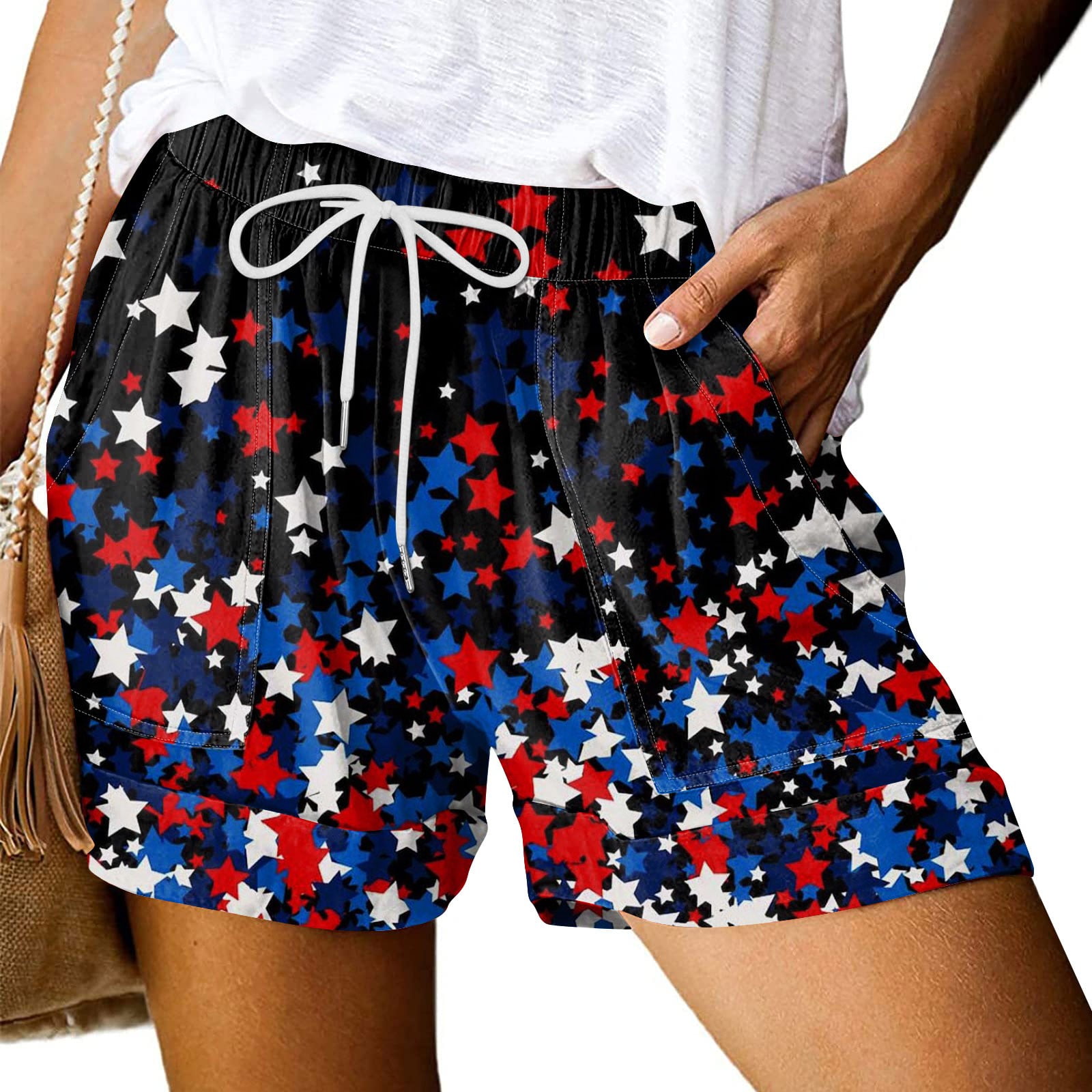 UoCefik 4Th Of July Running Shorts With Pockets Women Casual American