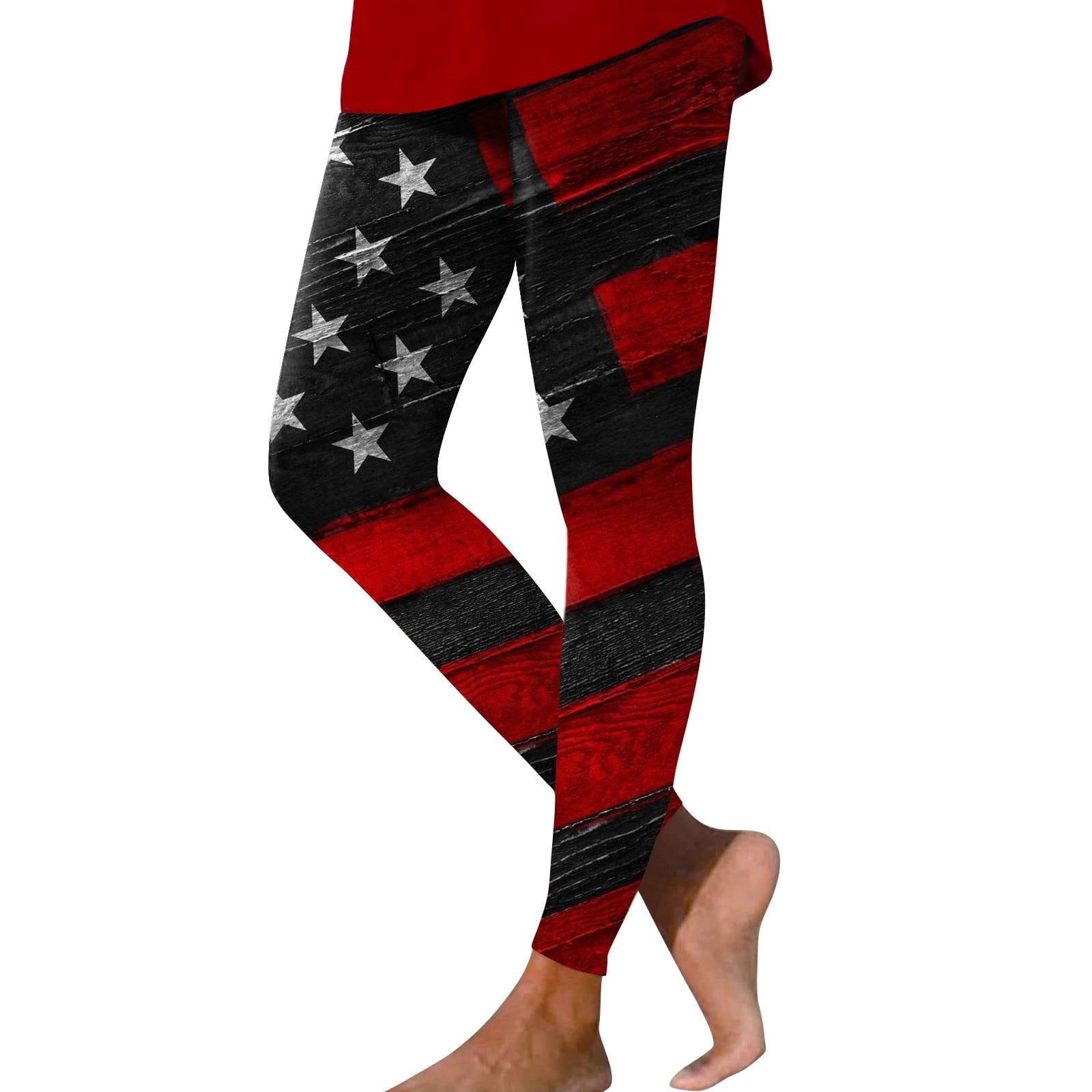 UoCefik 4th of July Leggings for Women High Waisted Tummy Control