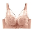 thumbnail image 1 of UoCefik Bras for Women Plus Size Lace Floral Underwear Full Coverage Bras Push Up Adjustable Strap Everyday Bra Soft Shaping T-Shirt Bra 2024 Beige 44C, 1 of 5