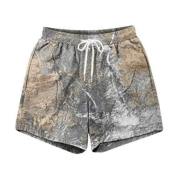 UoCefik Men Shorts Cargos on Elastic Waist Workout Shorts Athletic Drawstring Camo Shorts Jogger Men's Cargo Shorts Comfort Waist Multicolor S