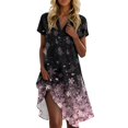 thumbnail image 1 of UoCefik Casual Summer Dresses For Women 2025 Beach Short Sleeve V Neck a Line Dresses Holiday Floral Party Sundress Trendy Flowy Dress Purple XL, 1 of 4