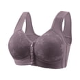 thumbnail image 1 of UoCefik Daisy Bras for Older Women Front Closure Wireless Push Up Bras Everyday Wirefree Comfortable Sleep Bralettes Purple 50, 1 of 5