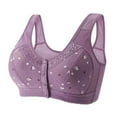 thumbnail image 1 of UoCefik Daisy Bras for Women No Underwire Front Closure Wireless Breathable Bras Full Coverage Comfortable Bralettes Push Up Plus Size Bra(Purple,50), 1 of 3