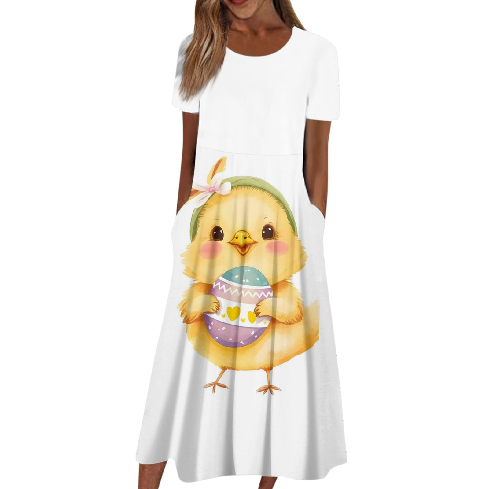 UoCefik Easter Dresses for Women 2024 Casual Sleeveless Easter Eggs Rabbit  Bunny Print Casual Maxi Dresses Flowy Loose Fit Sundresses Dressy Summer  Crew Neck Beach Dress Yellow S 