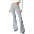 thumbnail image 1 of UoCefik Flared Yoga Pants for Women Tummy Control Low Rise Lounge Bell Bottom Y2k Leggings Casual Flared Palazzo Pants Workout Wide Lag Yoga Pants Light Gray XXL, 1 of 6