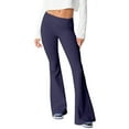 thumbnail image 1 of UoCefik Flared Yoga Pants for Women Petite Low Rise Flared Leggings Y2k Bell Bottom Lounge Palazzo Pants Casual Gym Yoga Pants Navy XL, 1 of 6